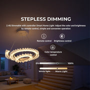 Πολυέλαιος LED με Τηλεχειριστήριο LT188WH, κρύσταλλο και μέταλλο, 40W, ρυθμιζόμενο, ρυθμιζόμενο ύψος, δροσερό/θερμό/ουδέτερο φως, πολυέλαιοι LED πολυτελείας φωτισμού με τηλεχειριστήριο προεπιλεγμένος τίτλος Alessandro Design