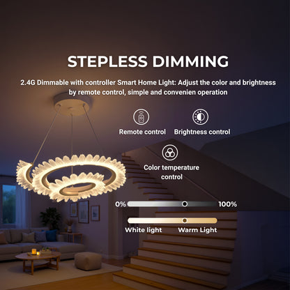 Πολυέλαιος LED με Τηλεχειριστήριο LT188WH, κρύσταλλο και μέταλλο, 40W, ρυθμιζόμενο, ρυθμιζόμενο ύψος, δροσερό/θερμό/ουδέτερο φως, πολυέλαιοι LED πολυτελείας φωτισμού με τηλεχειριστήριο προεπιλεγμένος τίτλος Alessandro Design