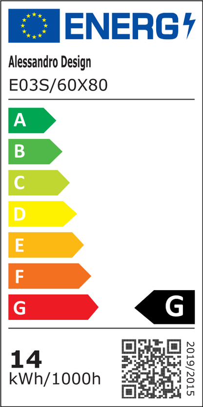 Ορθογώνιος καθρέφτης LED, 60x80cm, EDGE Touch, Demister System, Μαύρο πλαίσιο