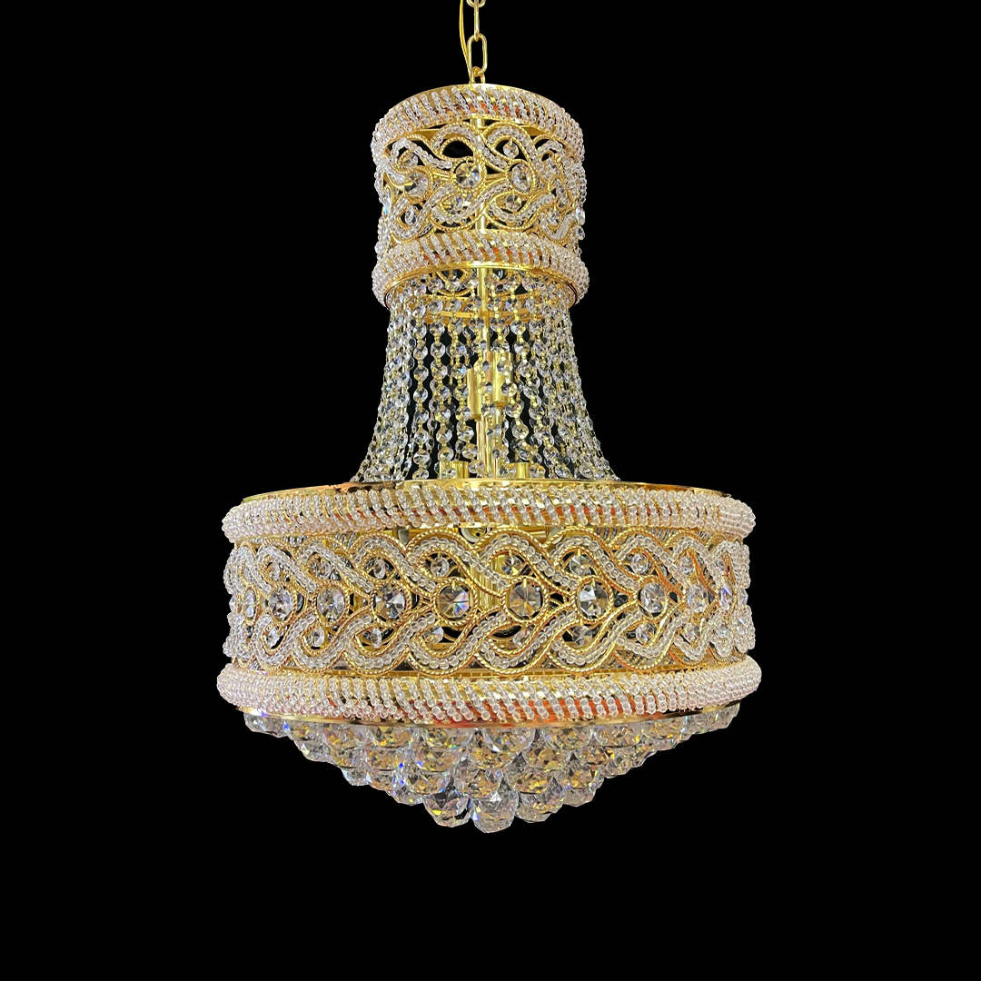 Crystal Candelabra CC718/400, 11x E14, Διάμετρος 40cm, Γυαλιστερό Χρυσό Crystal Candelabra Προεπιλεγμένος τίτλος Alessandro Design