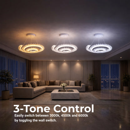 Πολυέλαιος LED με Τηλεχειριστήριο LT188WH, κρύσταλλο και μέταλλο, 40W, ρυθμιζόμενο, ρυθμιζόμενο ύψος, δροσερό/θερμό/ουδέτερο φως, πολυέλαιοι LED πολυτελείας φωτισμού με τηλεχειριστήριο προεπιλεγμένος τίτλος Alessandro Design