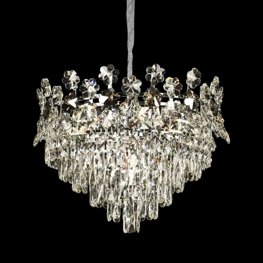 Crystal Chandelier FLORENCE Eleganza, 9x E14, Διάμετρος 50cm, Γυαλιστερό Chrome, Ρυθμιζόμενο ύψος Crystal Chandeliers Προεπιλεγμένος τίτλος Alessandro Design