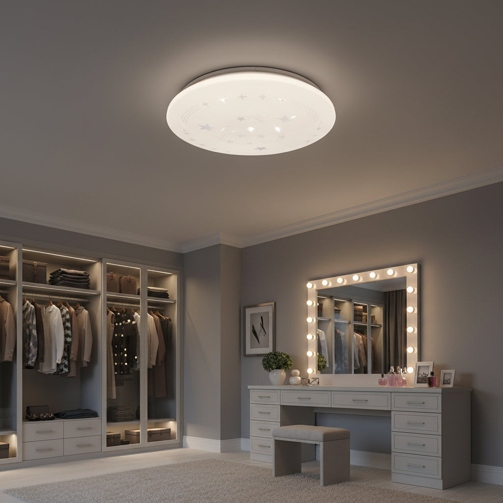 Star LED φωτιστικό οροφής 23 cm, 22W, 3000K / 4000K / 6000K, Λευκά, μεταλλικά και ακρυλικά φωτιστικά οροφής LED Προεπιλεγμένος τίτλος Alessandro Design