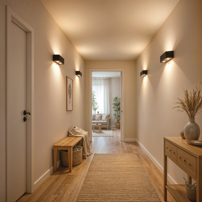 Ellis Εξωτερικό φως τοίχου LED, 6W, 6 πηγές φωτός, ζεστό φως, μαύρα φώτα τοίχου εξωτερικού χώρου Προεπιλεγμένος τίτλος Alessandro Design