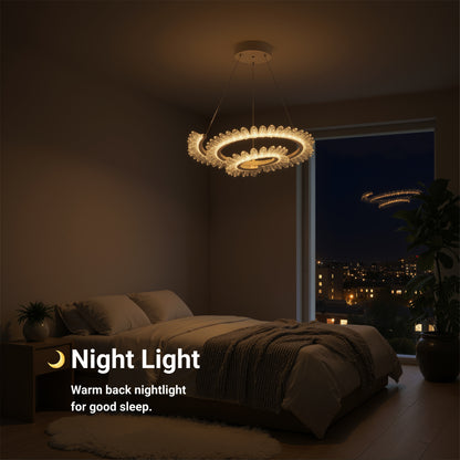 Πολυέλαιος LED με Τηλεχειριστήριο LT188WH, κρύσταλλο και μέταλλο, 40W, ρυθμιζόμενο, ρυθμιζόμενο ύψος, δροσερό/θερμό/ουδέτερο φως, πολυέλαιοι LED πολυτελείας φωτισμού με τηλεχειριστήριο προεπιλεγμένος τίτλος Alessandro Design