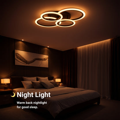 Πολυέλαιος LED με τηλεχειριστήριο BETTY 41W, 4 κύκλοι, κρύο/θερμ/ουδέτερο/RGB φως, ρυθμιζόμενο, μαύροι πολυέλαιοι LED με τηλεχειριστήριο Προεπιλεγμένος τίτλος Alessandro Design
