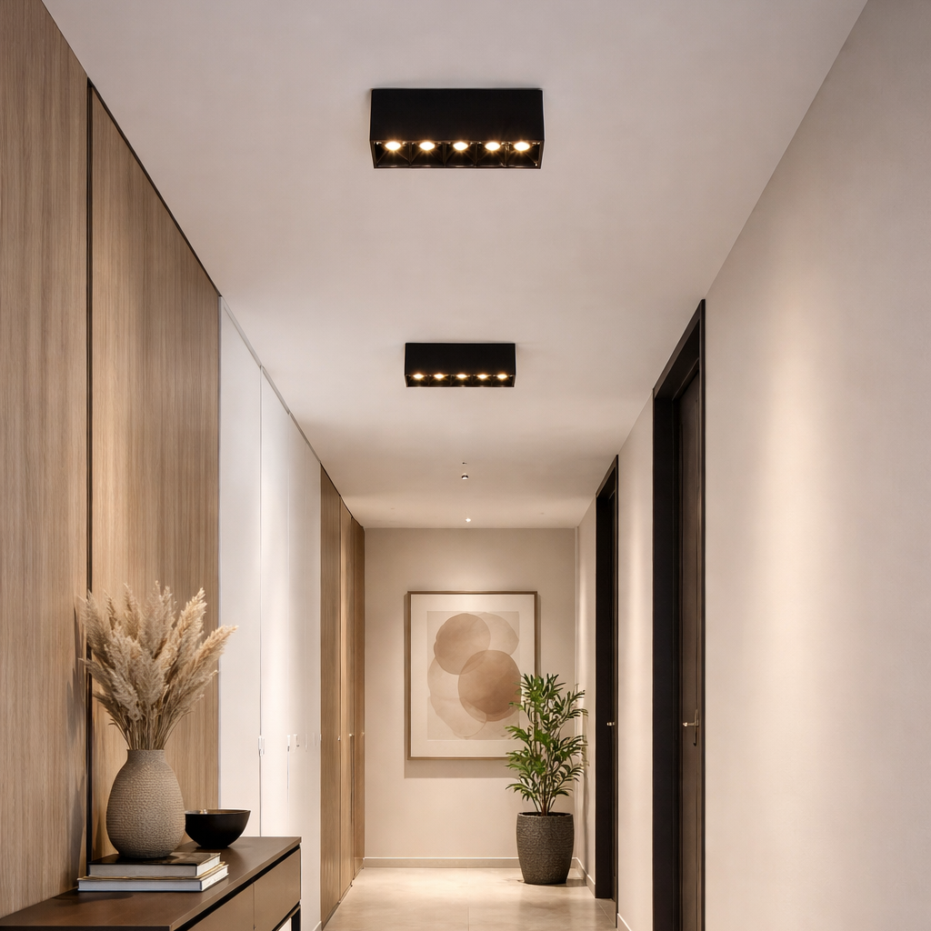 Εφαρμοσμένο πλέγμα γραμμικού προβολέα LED 8W, ουδέτερο φως 4000K, 5 πηγές, 14 x 3,5 x 6,5 cm φώτα οροφής LED Προεπιλεγμένος τίτλος Alessandro Design