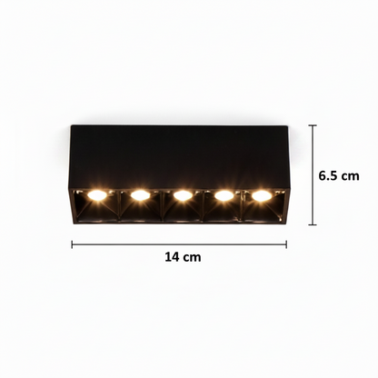 Εφαρμοσμένο πλέγμα γραμμικού προβολέα LED 8W, ουδέτερο φως 4000K, 5 πηγές, 14 x 3,5 x 6,5 cm φώτα οροφής LED Προεπιλεγμένος τίτλος Alessandro Design