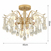 Fiamma Crystal Chandelier, 6x E14, Diameter 45cm, Gold, Metal and Crystal Crystal Chandeliers Προεπιλεγμένος τίτλος Alessandro Design