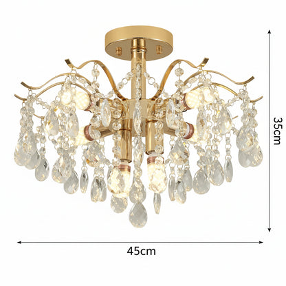 Fiamma Crystal Chandelier, 6x E14, Diameter 45cm, Gold, Metal and Crystal Crystal Chandeliers Προεπιλεγμένος τίτλος Alessandro Design