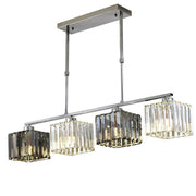 Classic Modern Georgian Chandelier, LC116/4, 4x E27, Chrome and Grey Glass, Metal and Crystal, Shade Classic Chandeliers Προεπιλεγμένος τίτλος Alessandro Design