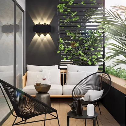 Φωτιστικό τοίχου LED εξωτερικού χώρου AX231, 12W, 6 πηγές φωτός, θερμό φως, μαύρα φώτα τοίχου εξωτερικού χώρου Προεπιλεγμένος τίτλος Alessandro Design