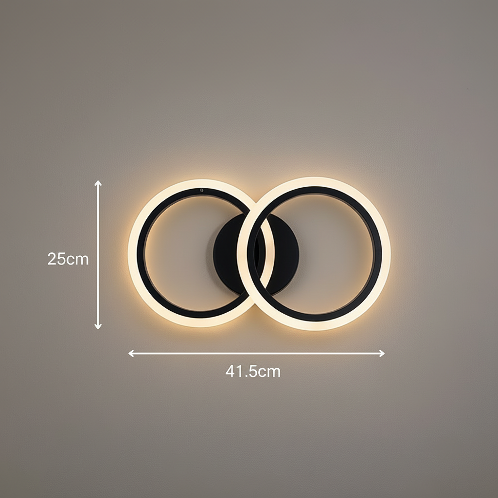 Πολυέλαιος LED με τηλεχειριστήριο BETTY 27W, 2 κύκλοι, κρύο/θερμό/ουδέτερο φως, ρυθμιζόμενο, μαύροι πολυέλαιοι LED με τηλεχειριστήριο Προεπιλεγμένος τίτλος Alessandro Design