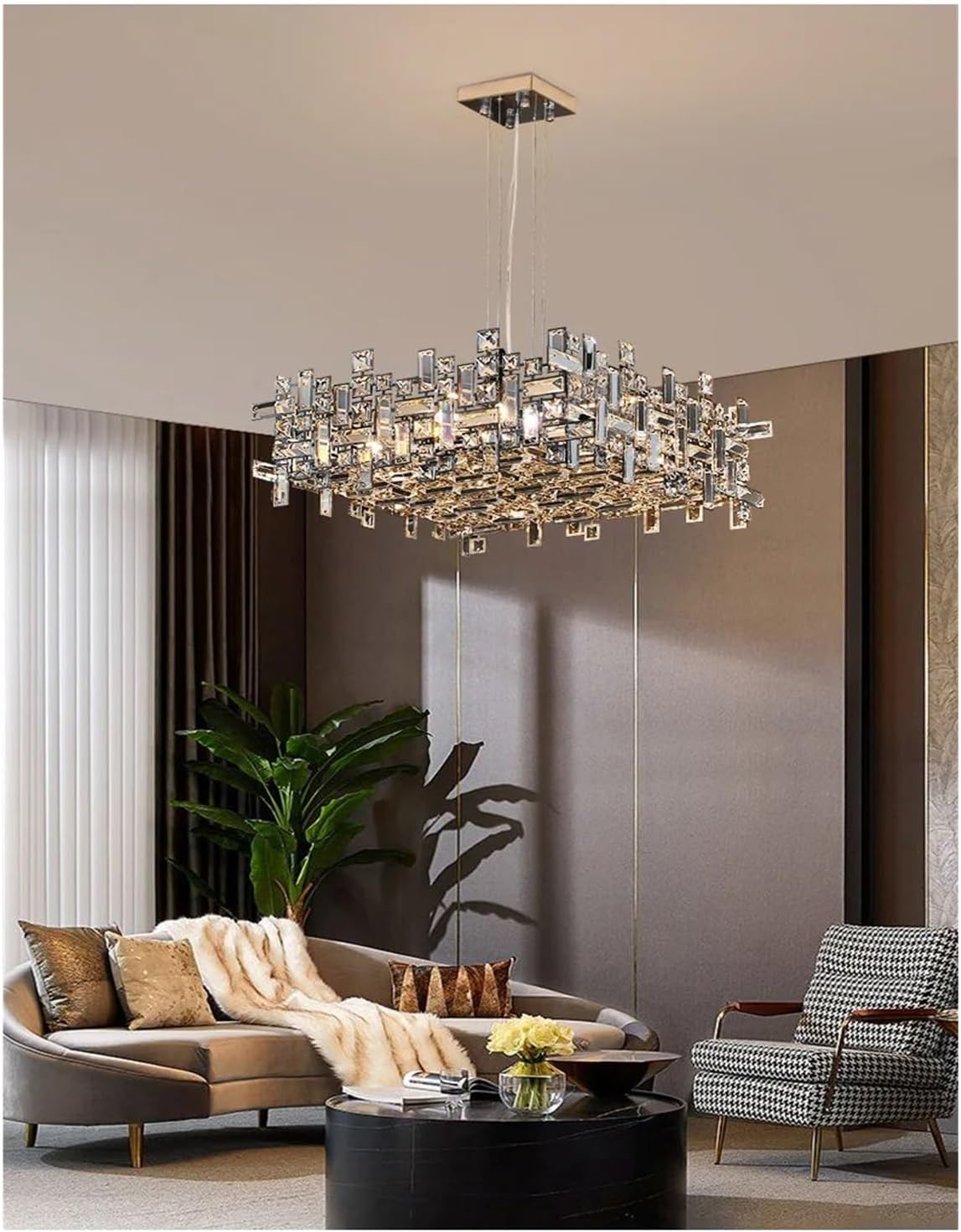Crystal Chandelier NEXORA Eleganza, 10xE14, Διάμετρος 50cm, Γυαλιστερό χρυσό, Ρυθμιζόμενο ύψος, Κομψή σχεδίαση Crystal Chandeliers Προεπιλεγμένος τίτλος Alessandro Design