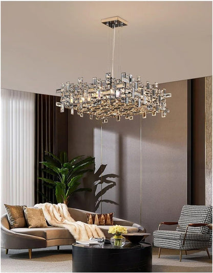 Crystal Chandelier NEXORA Eleganza, 10xE14, Διάμετρος 50cm, Γυαλιστερό χρυσό, Ρυθμιζόμενο ύψος, Κομψή σχεδίαση Crystal Chandeliers Προεπιλεγμένος τίτλος Alessandro Design