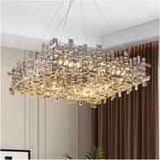 Crystal Chandelier NEXORA Eleganza, 10xE14, Διάμετρος 50cm, Γυαλιστερό χρυσό, Ρυθμιζόμενο ύψος, Κομψή σχεδίαση Crystal Chandeliers Προεπιλεγμένος τίτλος Alessandro Design