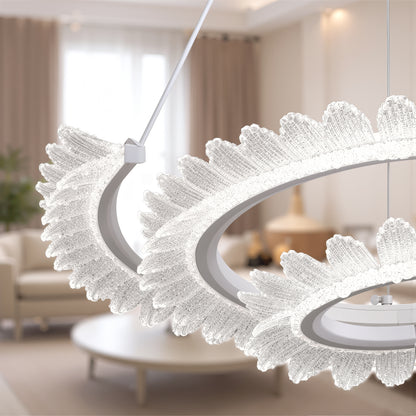 Πολυέλαιος LED με Τηλεχειριστήριο LT188WH, κρύσταλλο και μέταλλο, 40W, ρυθμιζόμενο, ρυθμιζόμενο ύψος, δροσερό/θερμό/ουδέτερο φως, πολυέλαιοι LED πολυτελείας φωτισμού με τηλεχειριστήριο προεπιλεγμένος τίτλος Alessandro Design