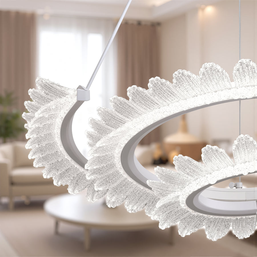 Πολυέλαιος LED με Τηλεχειριστήριο LT188WH, κρύσταλλο και μέταλλο, 40W, ρυθμιζόμενο, ρυθμιζόμενο ύψος, δροσερό/θερμό/ουδέτερο φως, πολυέλαιοι LED πολυτελείας φωτισμού με τηλεχειριστήριο προεπιλεγμένος τίτλος Alessandro Design