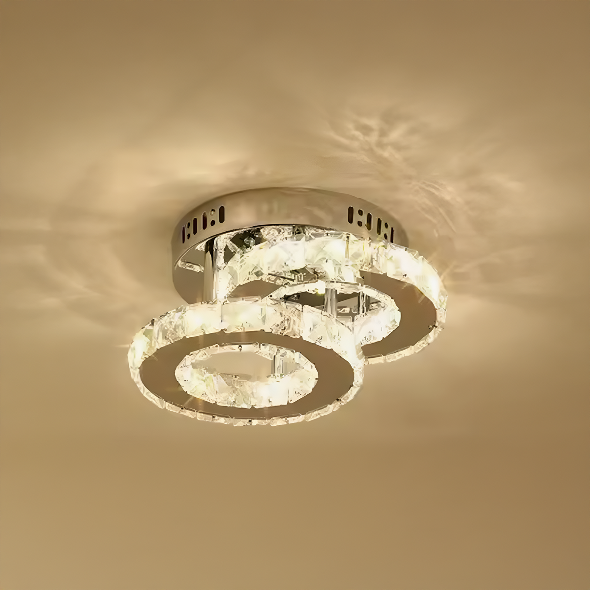 Κρυστάλλινος πολυέλαιος LED ROYALO ROTONDA 26W, 2 κύκλοι, Κρύο/Ζεστό/Ουδέτερο φως, Γυαλιστερό Chrome LED Πολυέλαιοι Προεπιλεγμένος τίτλος Alessandro Design