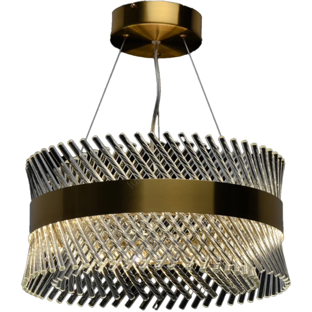Κρυστάλλινος πολυέλαιος ALHAMBRA Nobile, LED, 52W, Διάμετρος 40cm, Θερμό/Ψυχρό/Ουδέτερο φως, Ρυθμιζόμενο, Ρυθμιζόμενο ύψος, Χρυσό LED Luster με Τηλεχειριστήριο Προεπιλεγμένος τίτλος Alessandro Design