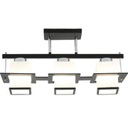 Aramis Classic Chandelier with Wood Square Shade 3x E27 Grey Black Classic Chandeliers Προεπιλεγμένος τίτλος Alessandro Design