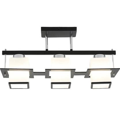 Aramis Classic Chandelier with Wood Square Shade 3x E27 Grey Black Classic Chandeliers Προεπιλεγμένος τίτλος Alessandro Design