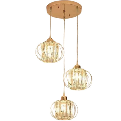 Monica Chandelier, 3 X E27, Gold, Metal and Glass Classic Chandeliers Προεπιλεγμένος τίτλος Alessandro Design