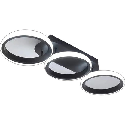Πολυέλαιος LED ELIO 24W, 3 κύκλοι, Γραμμικό, Κρύο/Ζεστό/Ουδέτερο φως, Μαύροι πολυέλαιοι LED Προεπιλεγμένος τίτλος Alessandro Design