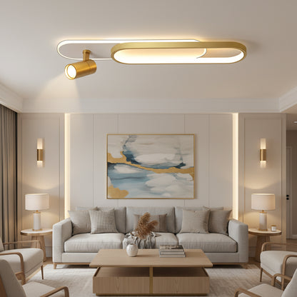 Πολυέλαιος LED με ρυθμιζόμενο προβολέα FISSO Camilla, 48W, Κρύο/Ζεστό/Ουδέτερο φως 3000K/4000K/6000K, Γυαλιστερό χρυσό, μέταλλο και ακρυλικό πολυέλαιοι LED Προεπιλεγμένος τίτλος Alessandro Design