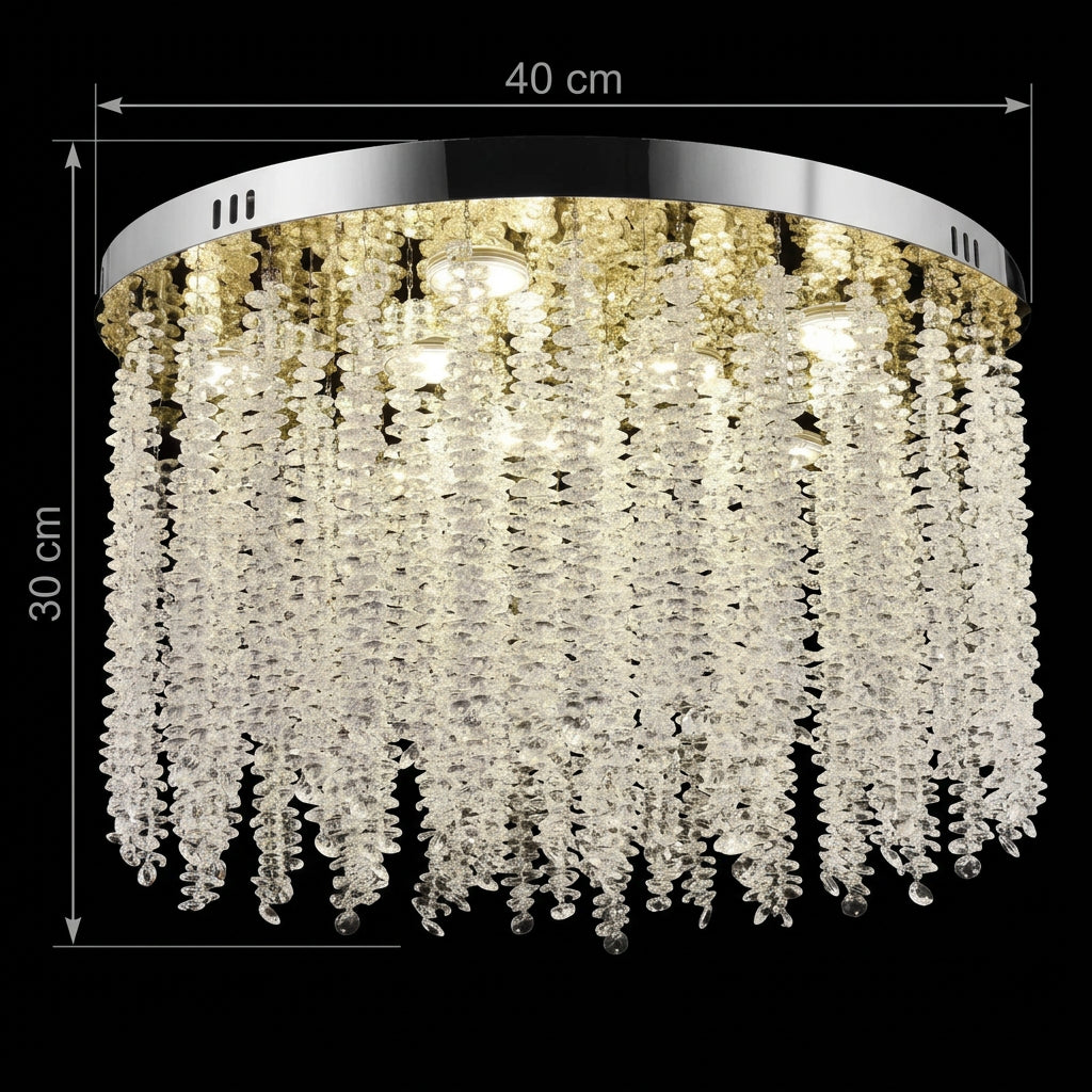 Crystal LED Chandelier LLC215/400WH Στρογγυλός, 22W, Δροσερό/Ζεστό/Ουδέτερο φως, Κρύσταλλο, Χρυσός κρύσταλλος Πολυέλαιοι Προεπιλεγμένος τίτλος Alessandro Design
