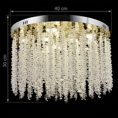 Crystal LED Chandelier LLC215/400WH Στρογγυλός, 22W, Δροσερό/Ζεστό/Ουδέτερο φως, Κρύσταλλο, Χρυσός κρύσταλλος Πολυέλαιοι Προεπιλεγμένος τίτλος Alessandro Design