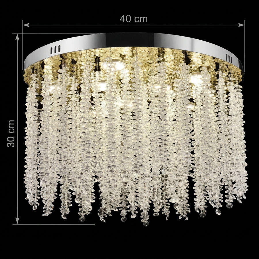 Crystal LED Chandelier LLC215/400WH Στρογγυλός, 22W, Δροσερό/Ζεστό/Ουδέτερο φως, Κρύσταλλο, Χρυσός κρύσταλλος Πολυέλαιοι Προεπιλεγμένος τίτλος Alessandro Design