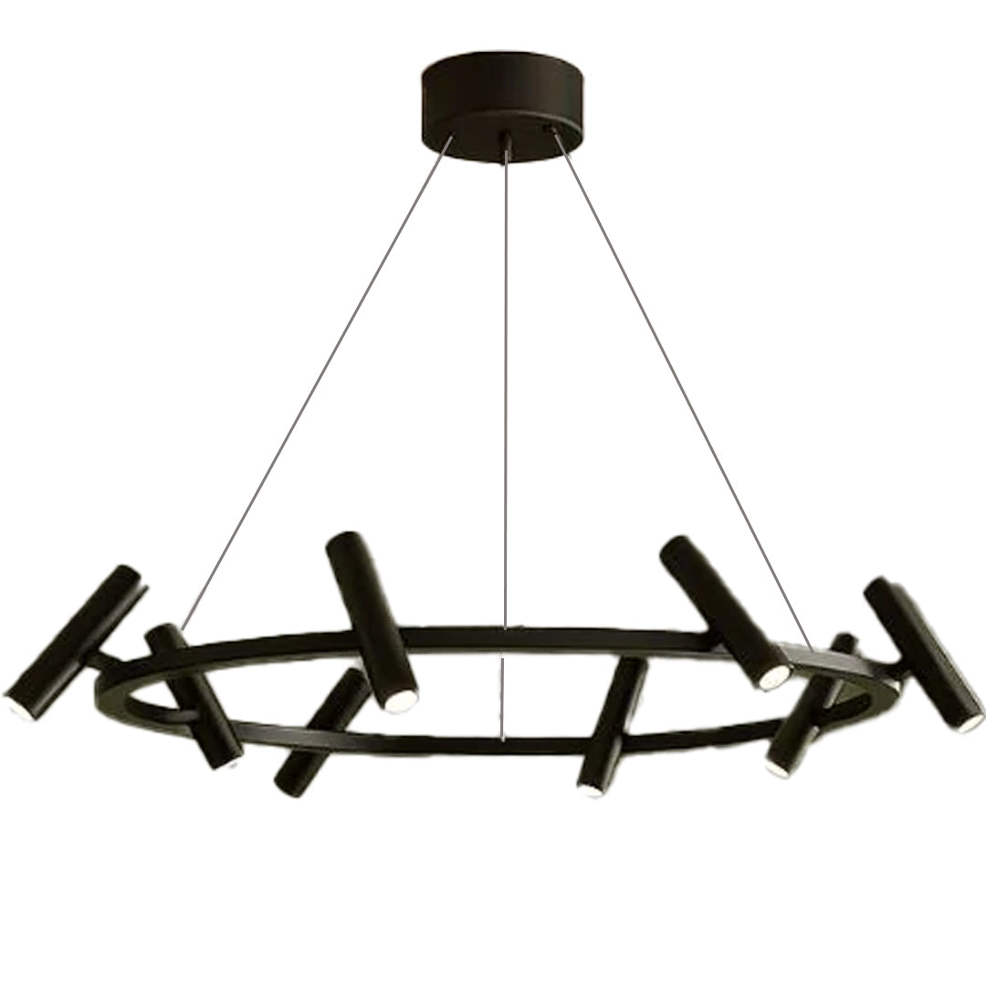 Harman LED Chandelier, 29W, 8 Sources, Neutral Light, Black Modern Chandeliers Προεπιλεγμένος τίτλος Alessandro Design