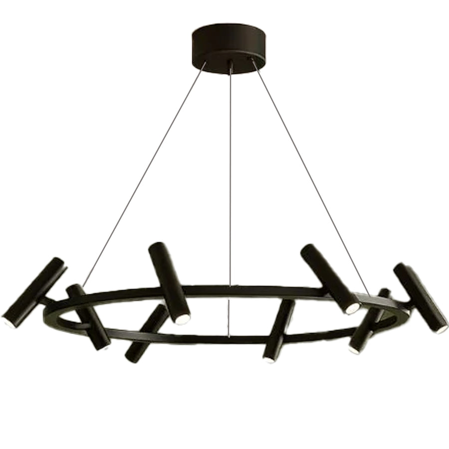 Harman LED Chandelier, 29W, 8 Sources, Neutral Light, Black Modern Chandeliers Προεπιλεγμένος τίτλος Alessandro Design