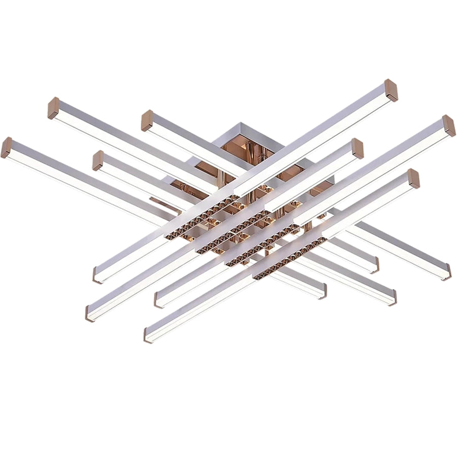 Πολυέλαιος LED με αξονικό τηλεχειριστήριο, 98W, 8 στοιχεία, δροσερό/θερμό/ουδέτερο φως, ρυθμιζόμενο, λευκοί πολυέλαιοι LED με τηλεχειριστήριο Προεπιλεγμένος τίτλος Alessandro Design