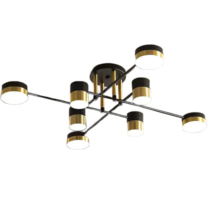 Πολυέλαιος LED με Τηλεχειριστήριο MARIO, 32W, 8 Στοιχεία, Κρύο/Ζεστό/Ουδέτερο φως, Ρυθμιζόμενο, Μαύρο/χρυσό LED Πολυέλαιοι με τηλεχειριστήριο Προεπιλεγμένος τίτλος Alessandro Design