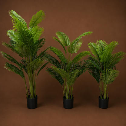 Τεχνητή Areca Φυτό Τύπου Φοίνικα, 12 φύλλα, 120 cm, Πράσινο