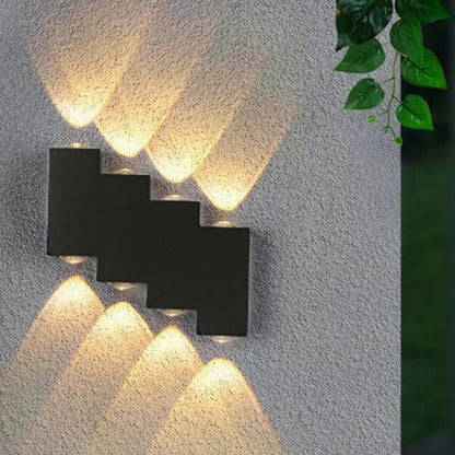 AX232 LED τοίχου φωτός, εξωτερικού χώρου, 8 πηγών, 8W, μαύρου, 3000K Φωτιστικά τοίχου εξωτερικού χώρου Προεπιλεγμένος τίτλος Alessandro Design
