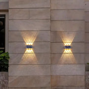 Solaris Φωτιστικό τοίχου εξωτερικού χώρου LED, 6 πηγές φωτός, ζεστό φως, μαύρο εξωτερικό φως τοίχου Προεπιλεγμένος τίτλος Alessandro Design