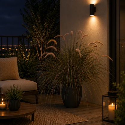 Καλλωπιστικό φυτό Foxtail Artificial Grass, 100cm, Καμπύλο γρασίδι με μπαχαρικά, ροζ και πράσινο, χωρίς γλάστρα
