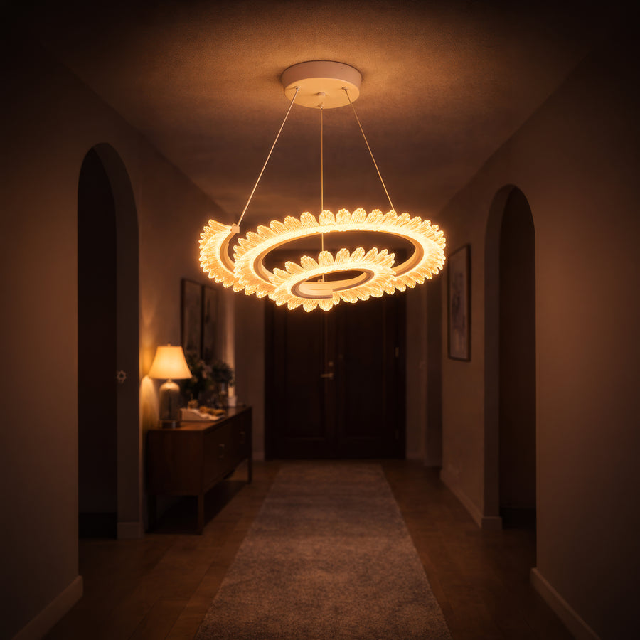 Πολυέλαιος LED με Τηλεχειριστήριο LT188WH, κρύσταλλο και μέταλλο, 40W, ρυθμιζόμενο, ρυθμιζόμενο ύψος, δροσερό/θερμό/ουδέτερο φως, πολυέλαιοι LED πολυτελείας φωτισμού με τηλεχειριστήριο προεπιλεγμένος τίτλος Alessandro Design