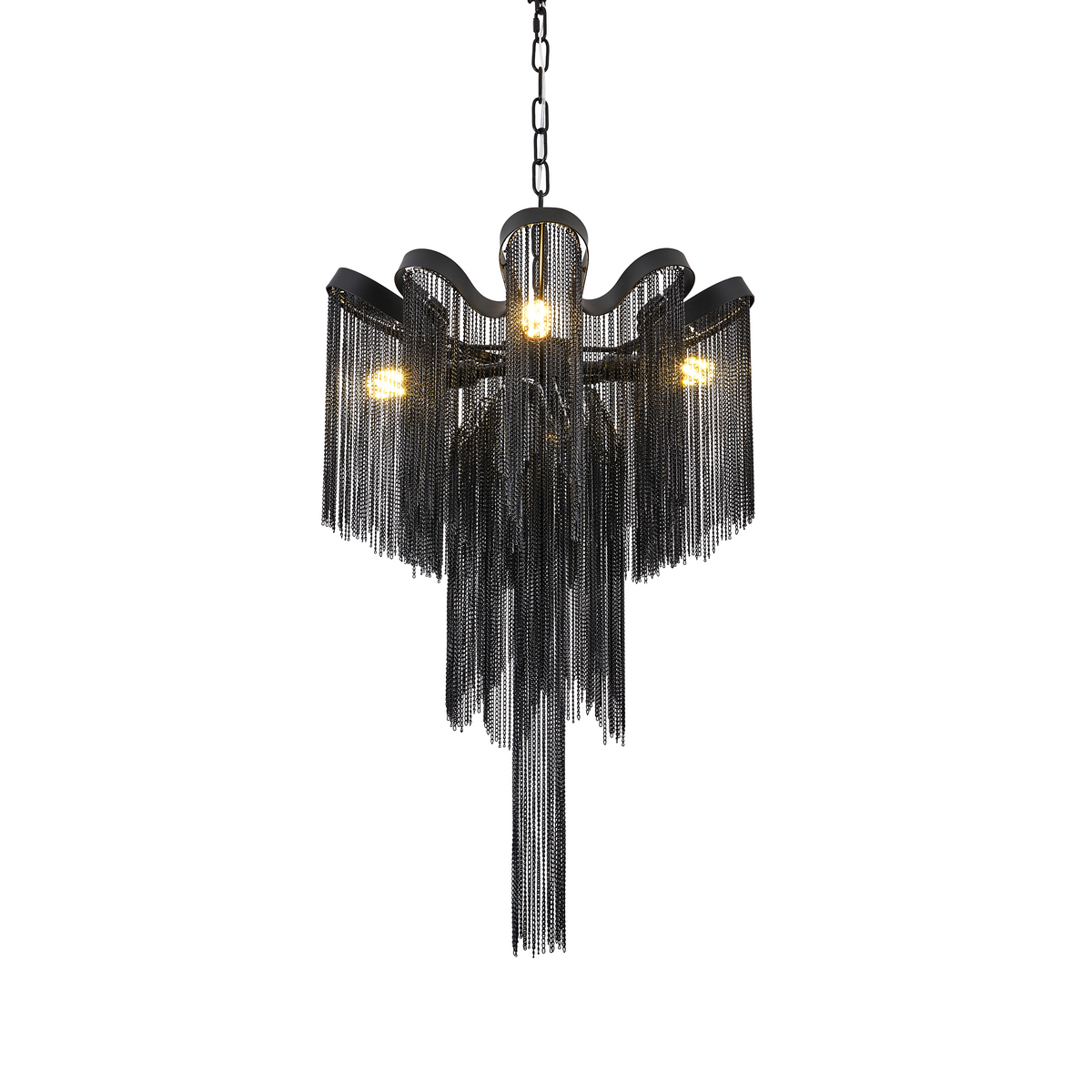 Πολυέλαιος Aurora, 4xE14, Διάμετρος 43 cm, Ύψος 68 cm, Μαύρος, Metal Modern Chandeliers Προεπιλεγμένος τίτλος Alessandro Design