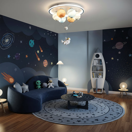 ASTRONAUT LED Πολυέλαιος 60W, 6xE27, Κρύο/Ζεστό/Ουδέτερο φως, Λευκοί Παιδικοί Πολυέλαιοι Προεπιλεγμένος τίτλος Alessandro Design