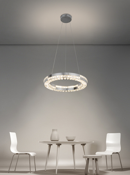 Πολυέλαιος LED με Τηλεχειριστήριο, 60W, POLAR, Διάμετρος 50 cm, Ύψος 120 cm, Κρύο/Ουδέτερο/Ζεστό φως, Ρυθμιζόμενο, Ασημί, Κρύσταλλο, Μεταλλικός πολυέλαιος LED με τηλεχειριστήριο Προεπιλεγμένος τίτλος Alessandro Design