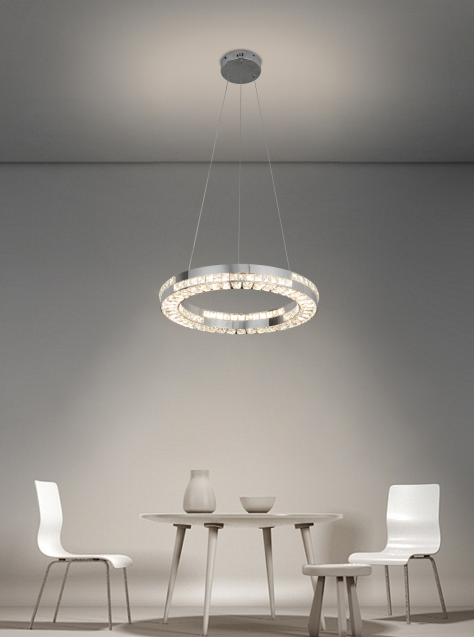 Πολυέλαιος LED με Τηλεχειριστήριο, 60W, POLAR, Διάμετρος 50 cm, Ύψος 120 cm, Κρύο/Ουδέτερο/Ζεστό φως, Ρυθμιζόμενο, Ασημί, Κρύσταλλο, Μεταλλικός πολυέλαιος LED με τηλεχειριστήριο Προεπιλεγμένος τίτλος Alessandro Design