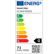 Κρυστάλλινος πολυέλαιος ALHAMBRA Eleganza, LED, 71W, Διάμετρος 50cm, Θερμό/Κρύο/Ουδέτερο φως, Ρυθμιζόμενο, Ρυθμιζόμενο ύψος, Χρυσό LED Luster με Τηλεχειριστήριο Προεπιλεγμένος τίτλος Alessandro Design