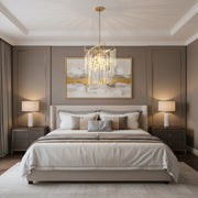 TWEEZE Nobile Crystal Chandelier, 6xE14, D40 cm, Gold, Metal and Crystal