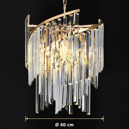 TWEEZE Nobile Crystal Chandelier, 6xE14, D40 cm, Gold, Metal and Crystal