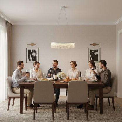 Πολυέλαιος VOLNA Magno Crystal, 124W, D60cm, Ζεστό/Ουδέτερο/Ψυχρό φως, Λευκό, Μεταλλικό και Κρύσταλλο