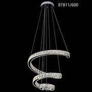 Πολυέλαιος LED με Τηλεχειριστήριο, TWIST, 108W, Διάμετρος 60 cm, Ύψος 120 cm, Κρύο/Ουδέτερο/Θερμό φως, Ρυθμιζόμενο, Χρώμιο, Κρύσταλλο, Πολυέλαιοι LED από χάλυβα με τηλεχειριστήριο Προεπιλεγμένος τίτλος Alessandro Design
